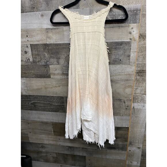 Altar’d State Medium Boho Sleeveless Dress Tan Pink Fringe - Picture 1 of 5